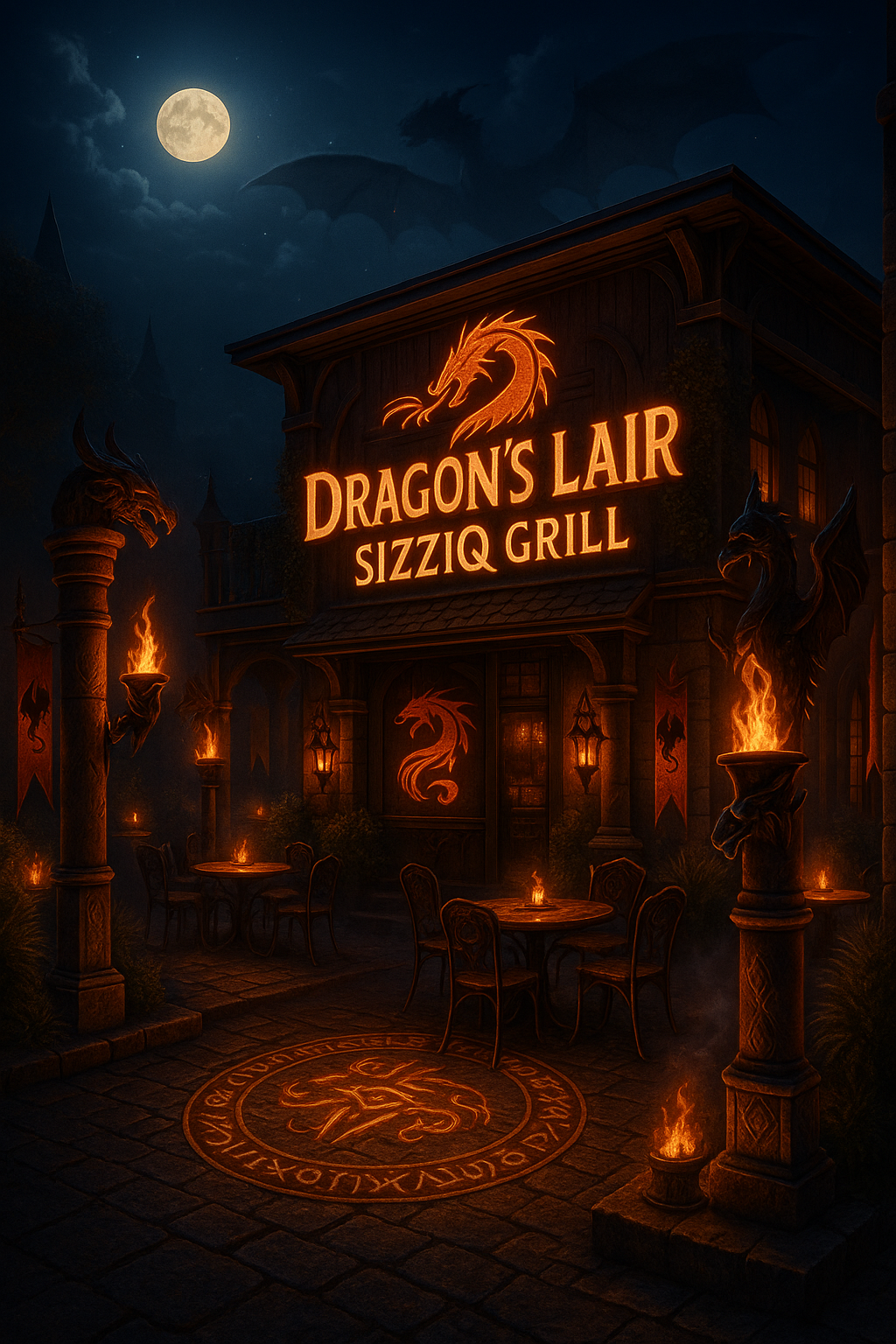 Fantasy Patio at Night