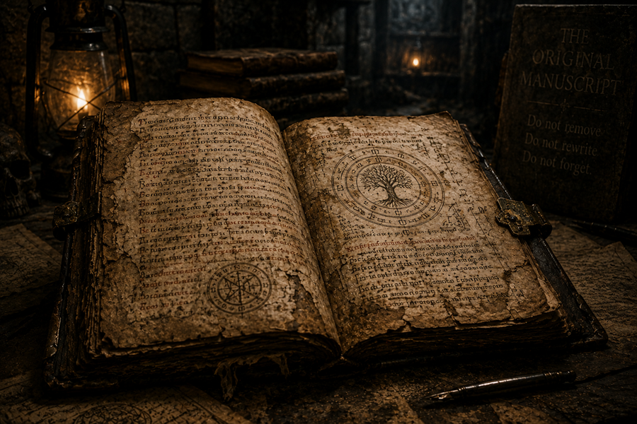 The Original Manuscript hidden beneath the Hollowridge courthouse