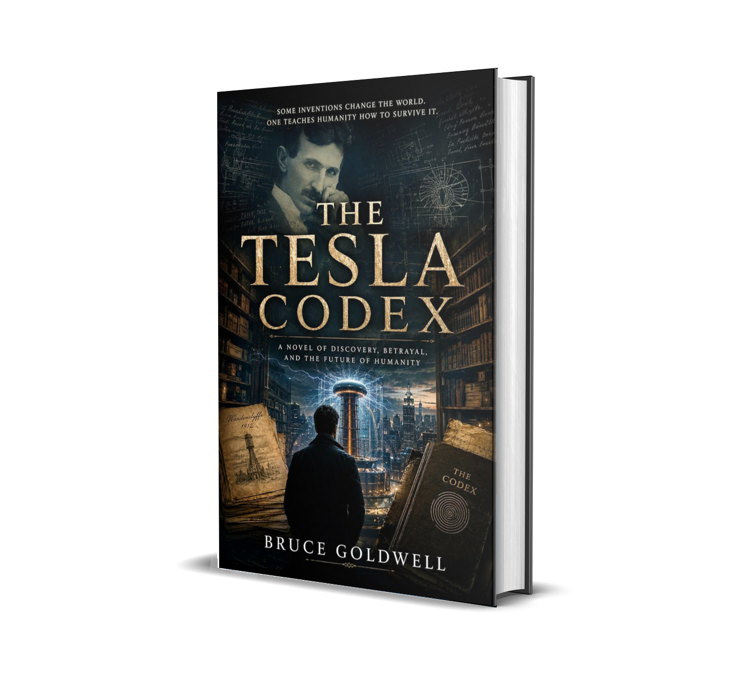 Book cover for The Tesla Codex by Bruce Goldwell
