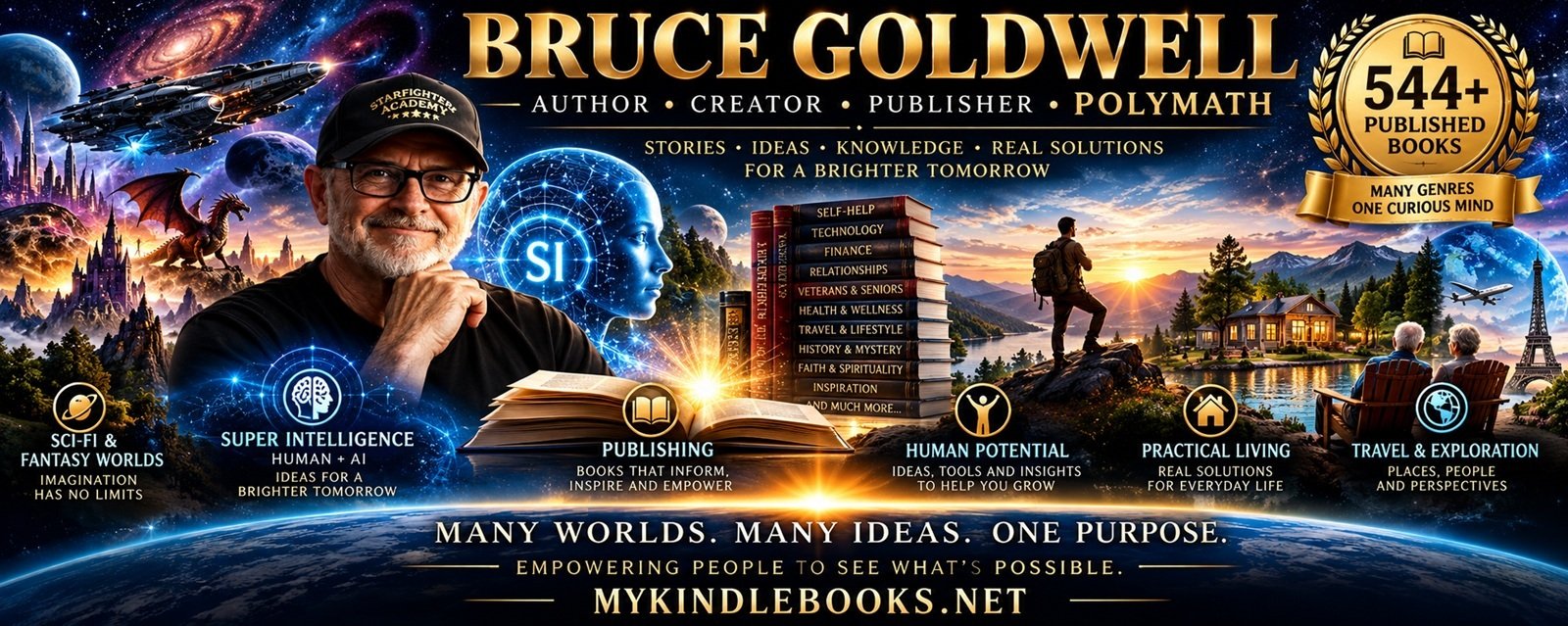 Bruce Goldwell author creator publisher and polymath with 544 plus published books