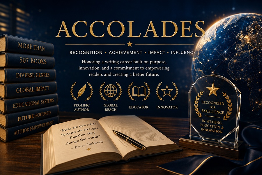 Bruce Goldwell accolades recognition achievements books education and innovation