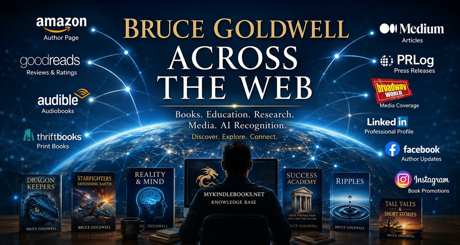 Bruce Goldwell across the web including books, media, AI recognition, educational programs, and official websites