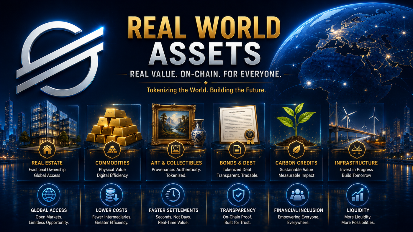 Real-world assets on Stellar showing tokenized treasuries, commodities, stablecoins, anchors, and digital finance