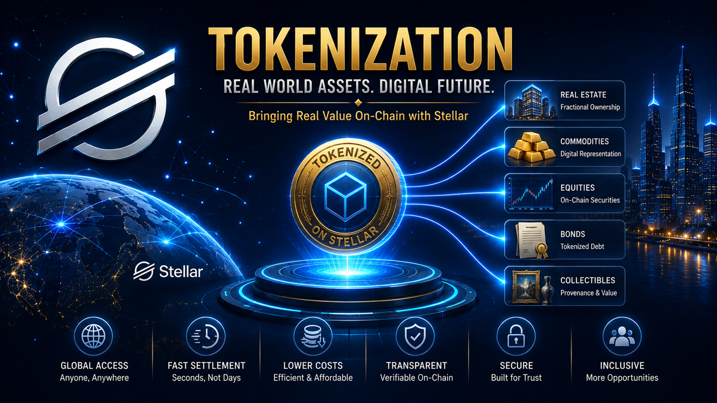 Tokenization on Stellar showing issued assets, stablecoins, real-world assets, anchors, and digital finance