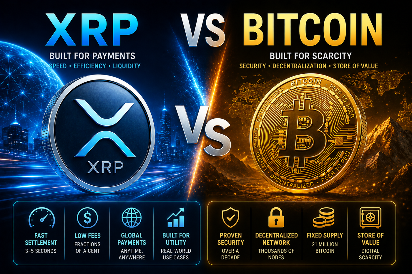 XRP vs Bitcoin comparison guide